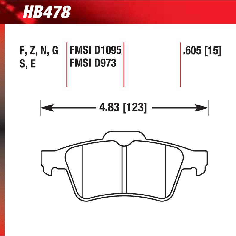 Hawk HB478F.605 Street Performance Pad - HPS Compound - Shifted Motorsports