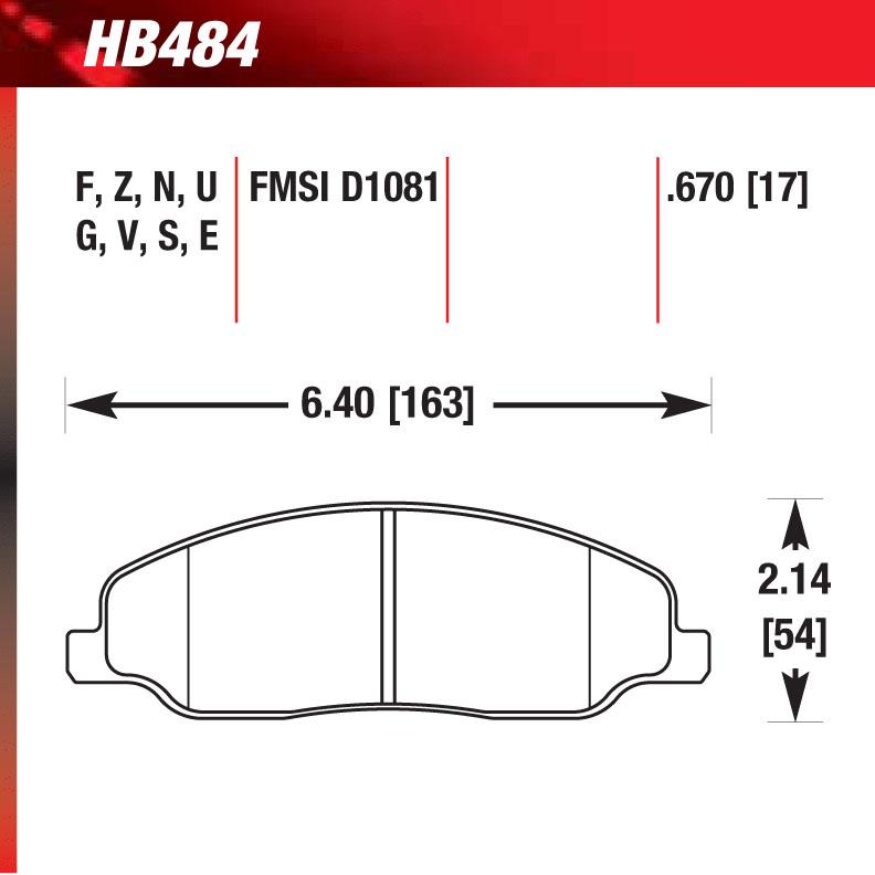 Hawk HB484G.670 Racing Pad - DTC-60 Compound - Shifted Motorsports
