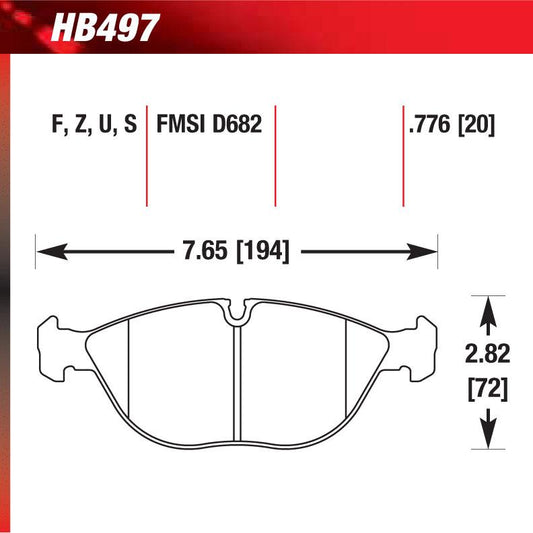 Hawk HB497U.776 Racing Pad - DTC-70 Compound - Shifted Motorsports