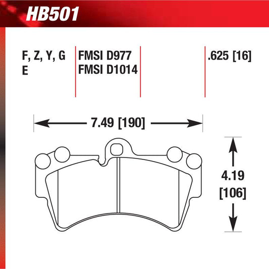 Hawk HB501G.625 Racing Pad - DTC-60 Compound - Shifted Motorsports