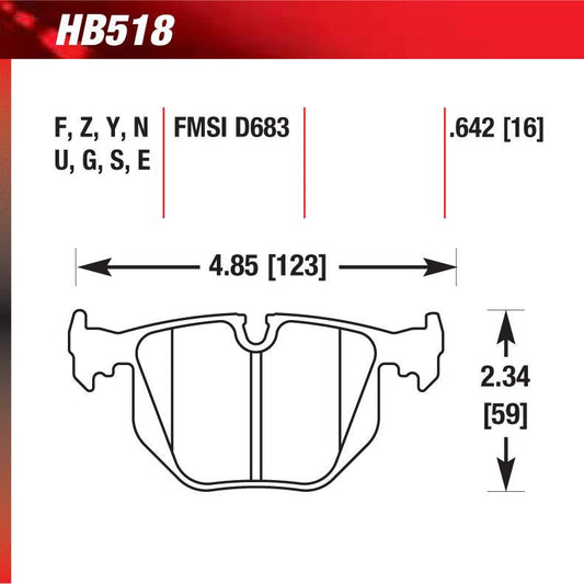 Hawk HB518G.642 Racing Pad - DTC-60 Compound - Shifted Motorsports