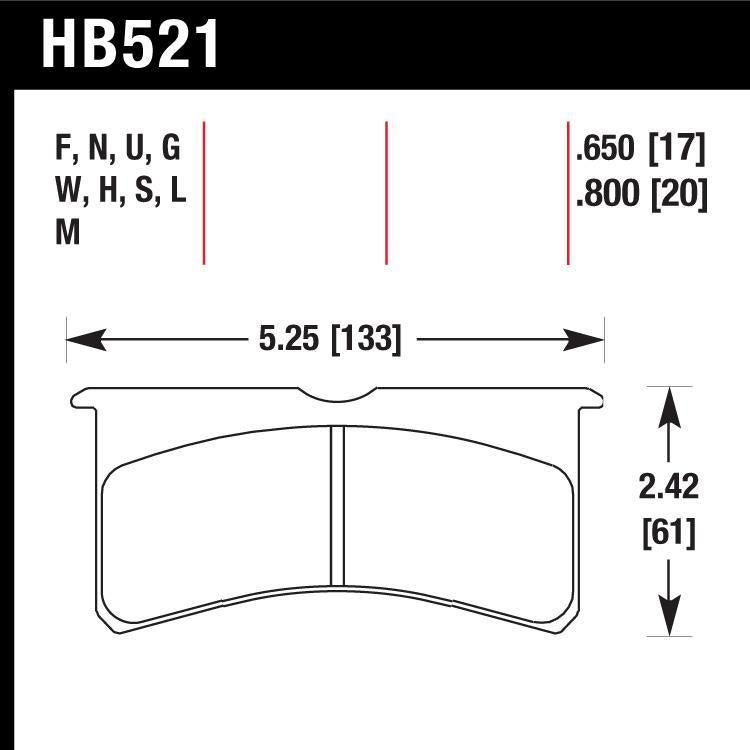 Hawk HB521S.800 Racing Pad - HT-10 Compound - Shifted Motorsports