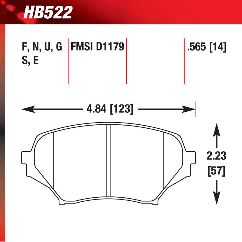Hawk HB522G.565 Racing Pad - DTC-60 Compound - Shifted Motorsports