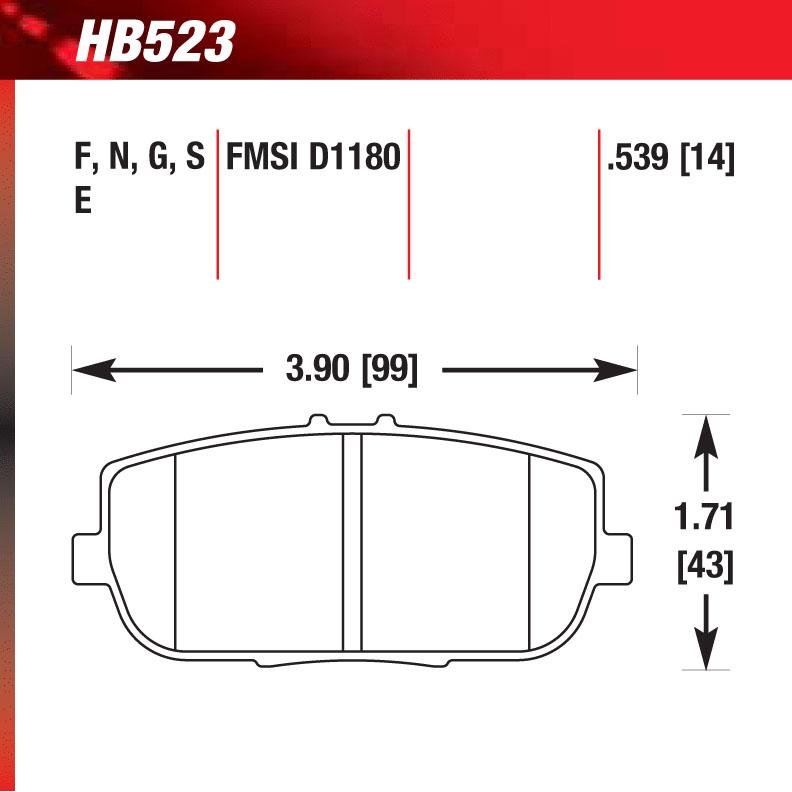 Hawk HB523S.539 Racing Pad - HT-10 Compound - Shifted Motorsports