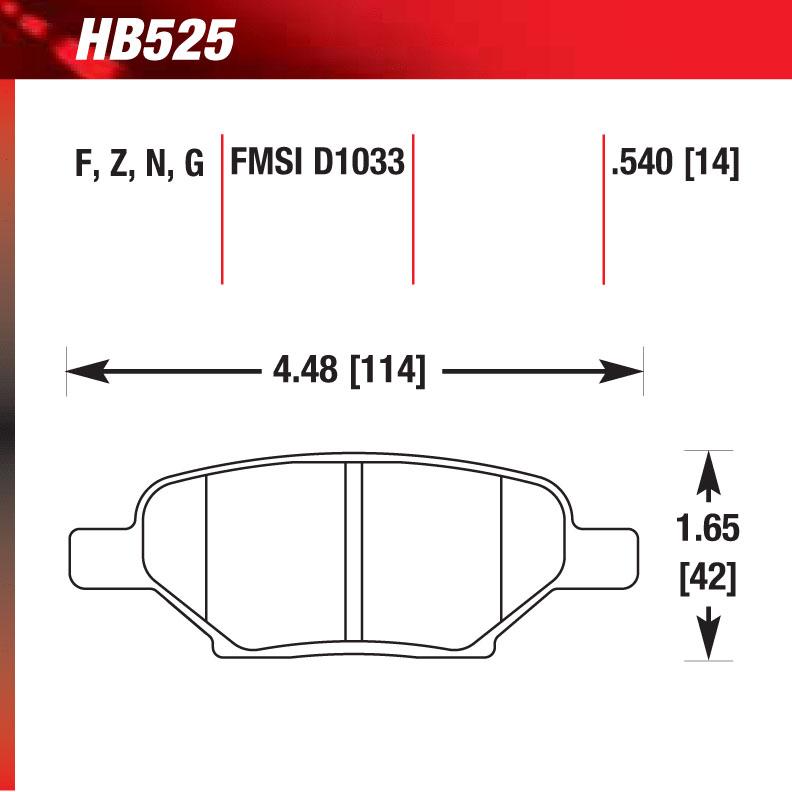 Hawk HB525G.540 Racing Pad - DTC-60 Compound - Shifted Motorsports