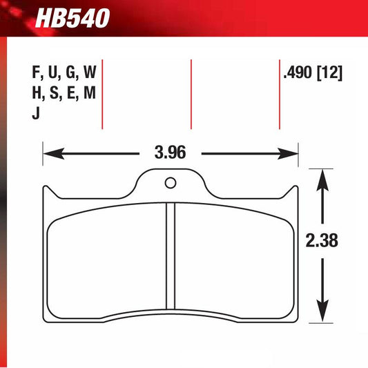 Hawk HB540G.490 Racing Pad - DTC-60 Compound - Shifted Motorsports
