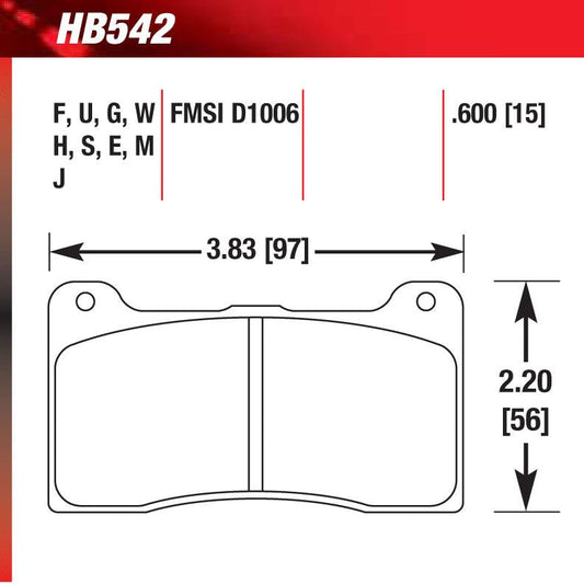 Hawk HB542F.600 Street Performance Pad - HPS Compound - Shifted Motorsports