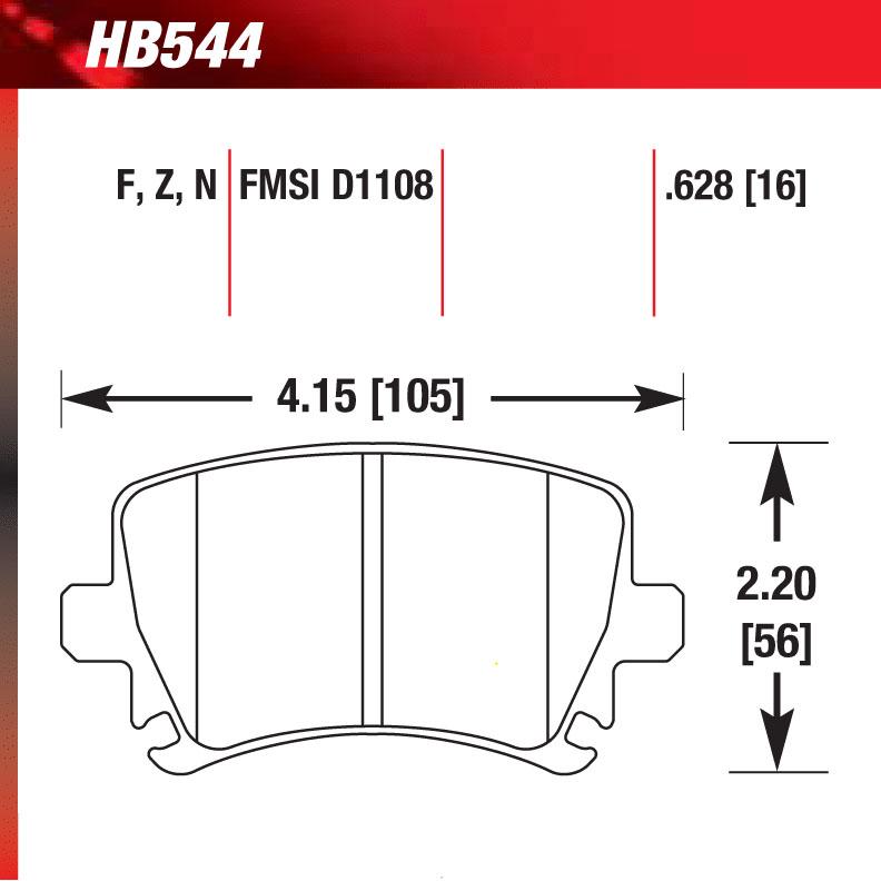 Hawk HB544N.628 Performance Pad - HP Plus Compound - Shifted Motorsports