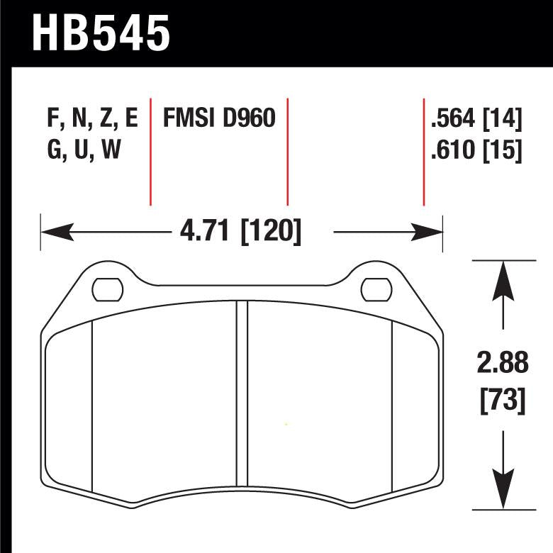 Hawk HB545F.564 Street Performance Pad - HPS Compound - Shifted Motorsports