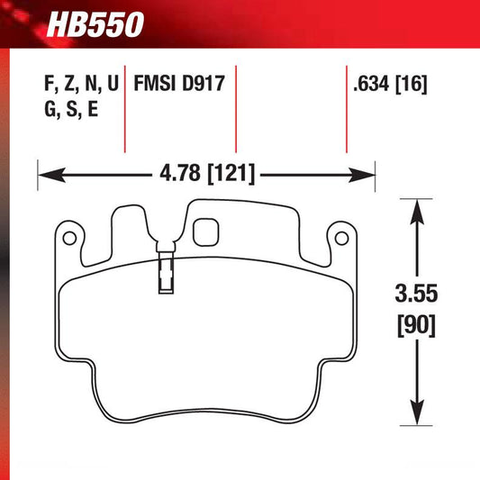 Hawk HB550S.634 Performance Pad - HT-10 Compound - Shifted Motorsports