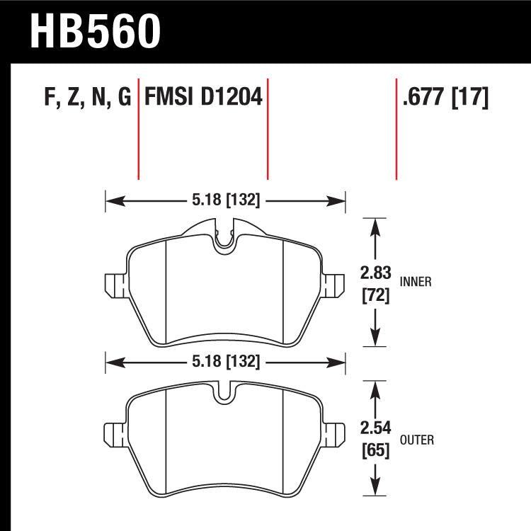 Hawk HB560G.677 Racing Pad - DTC-60 Compound - Shifted Motorsports