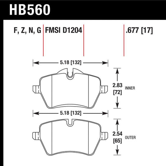 Hawk HB560G.677 Racing Pad - DTC-60 Compound - Shifted Motorsports