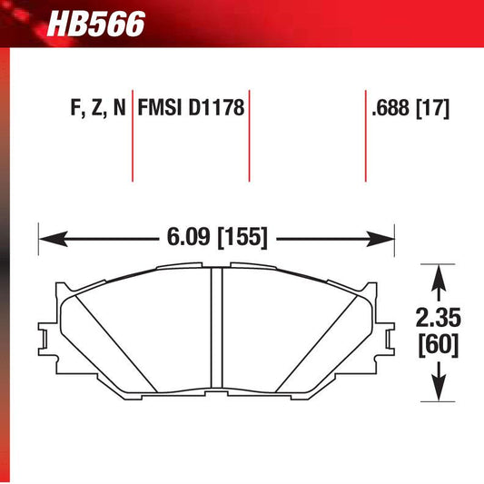 Hawk HB566Z.688 Performance Ceramic Street Pad - Shifted Motorsports