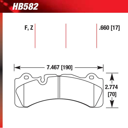 Hawk HB582U.660 Racing Pad - DTC-70 Compound - Shifted Motorsports