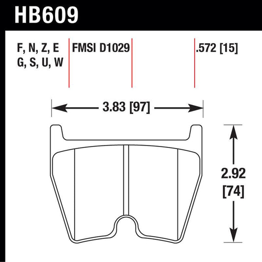 Hawk HB609S.572 Racing Pad - HT-10 Compound - Shifted Motorsports