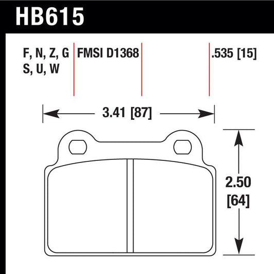 Hawk HB615F.535 Street Performance Pad - HPS Compound - Shifted Motorsports