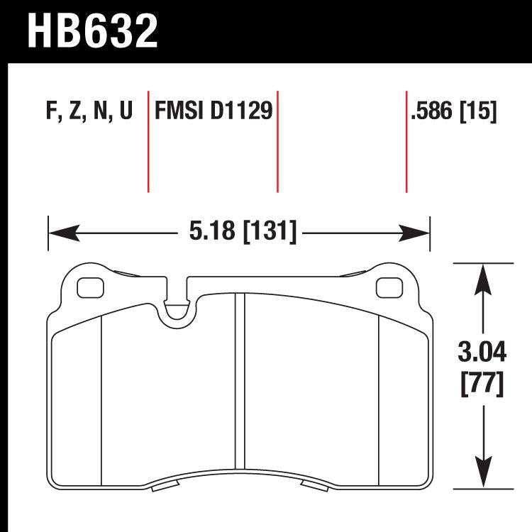 Hawk HB632F.586 Street Performance Pad - HPS Compound - Shifted Motorsports