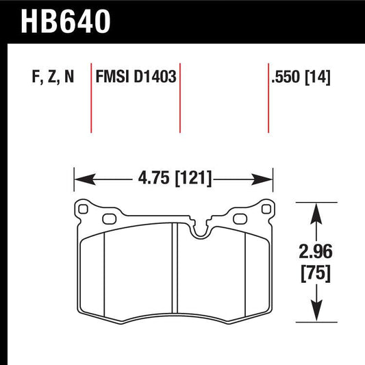 Hawk HB640G.550 Racing Pad - DTC-60 Compound - Shifted Motorsports