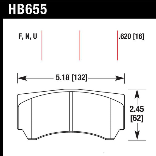 Hawk HB655U.620 Racing Pad - DTC-70 Compound - Shifted Motorsports