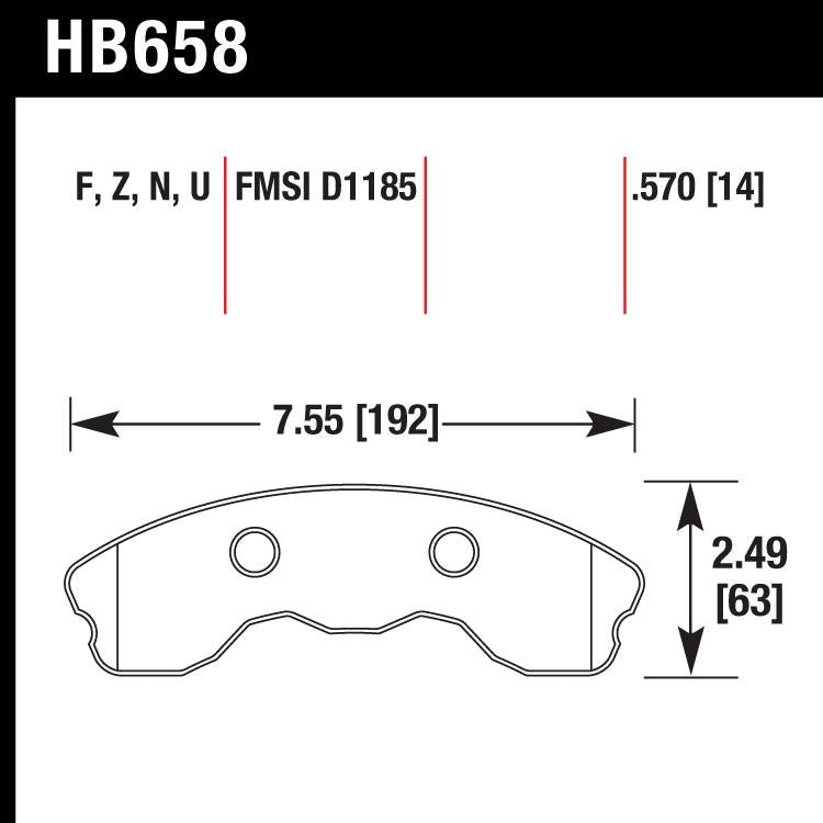 Hawk HB658N.570 Performance Pad - HP Plus Compound - Shifted Motorsports