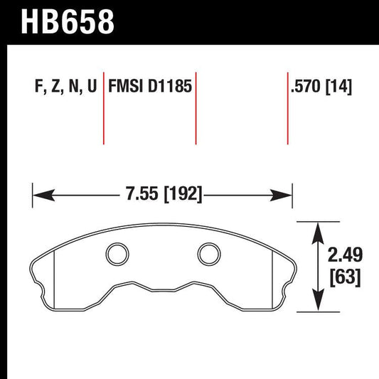 Hawk HB658U.570 Racing Pad - DTC-70 Compound - Shifted Motorsports