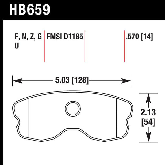 Hawk HB659U.570 Racing Pad - DTC-70 Compound - Shifted Motorsports