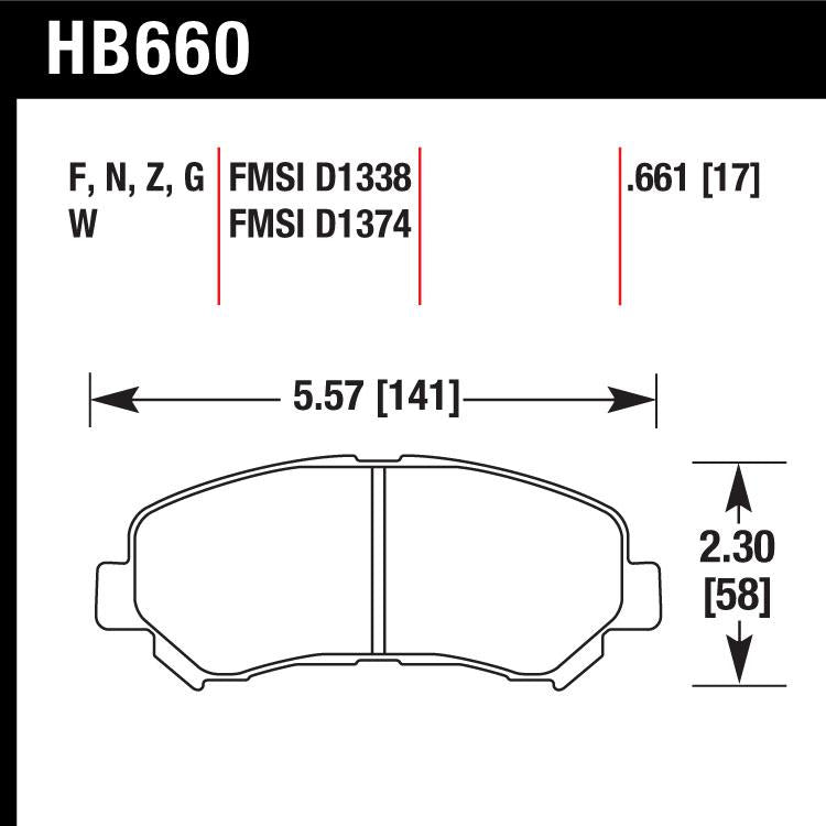 Hawk HB660Z.661 Performance Ceramic Street Pad - Shifted Motorsports