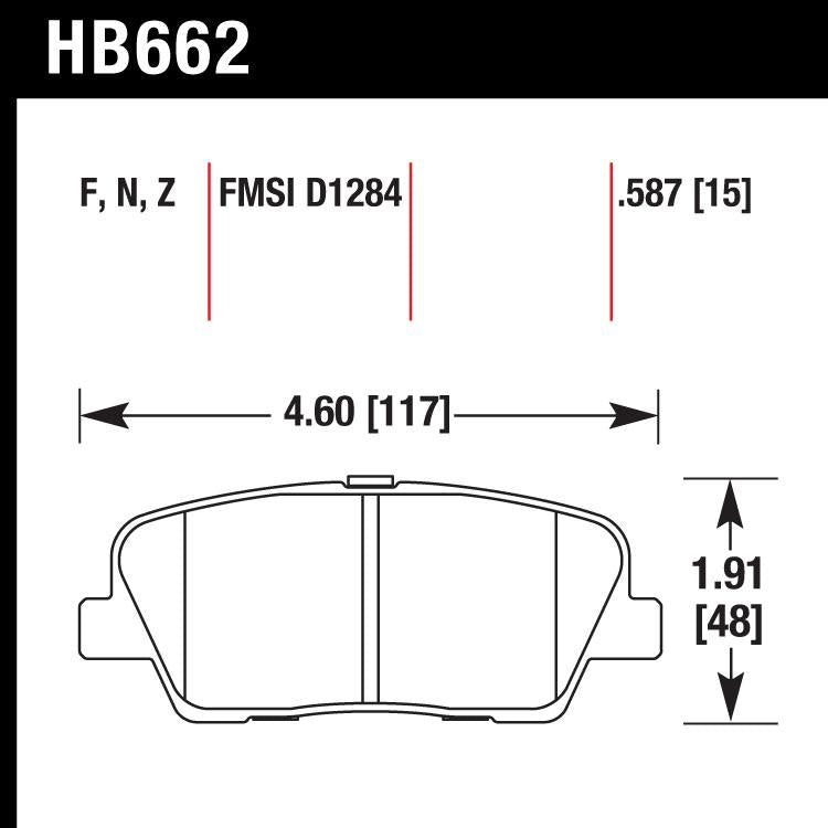 Hawk HB662Z.587 Performance Ceramic Street Pad - Shifted Motorsports