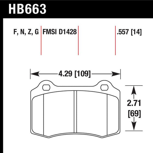 Hawk HB663N.557 Performance Pad - HP Plus Compound - Shifted Motorsports