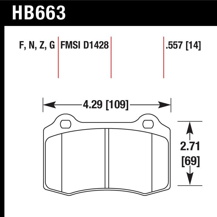 Hawk HB663F.557 Street Performance Pad - HPS Compound - Shifted Motorsports