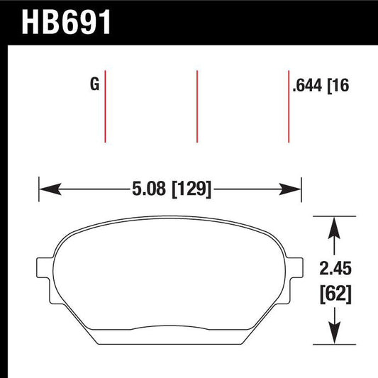 Hawk HB691G.644 Racing Pad - DTC-60 Compound - Shifted Motorsports