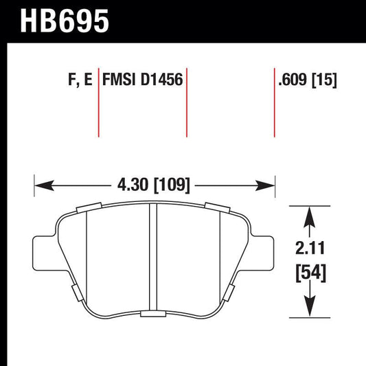 Hawk HB695F.609 Street Performance Pad - HPS Compound - Shifted Motorsports