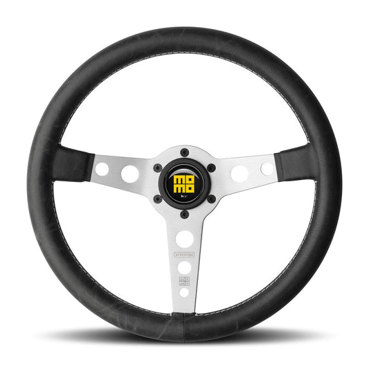 Momo Prototipo Heritage Steering Wheel - Silver - Shifted Motorsports