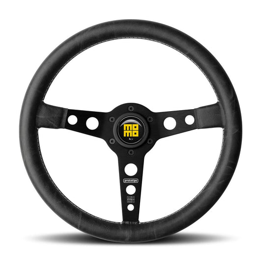 Momo Prototipo Heritage Steering Wheel - Black - Shifted Motorsports