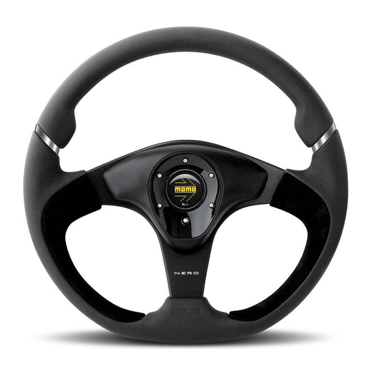 Momo Nero Steering Wheel - Shifted Motorsports