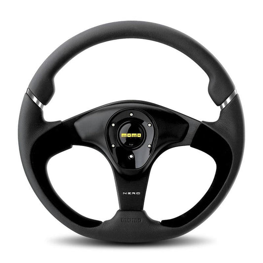 Momo Nero Steering Wheel - Shifted Motorsports