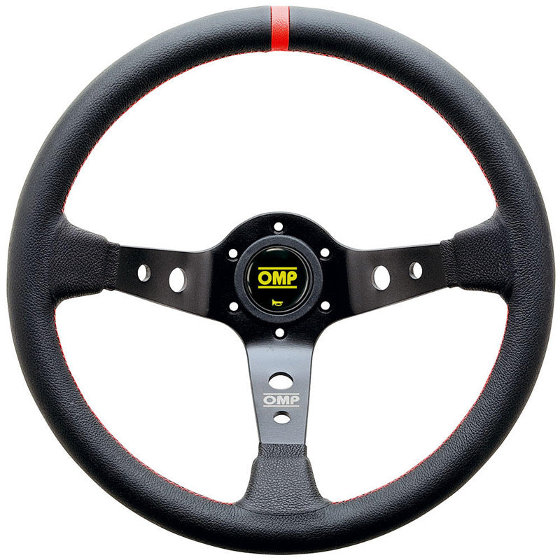OMP Corsica Steering Wheel - Black Leather - Shifted Motorsports