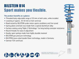 Bilstein B14 (PSS) 2015 Audi A3 / 2015 Volkswagen Golf GTI Front & Rear Performance Suspension Sys